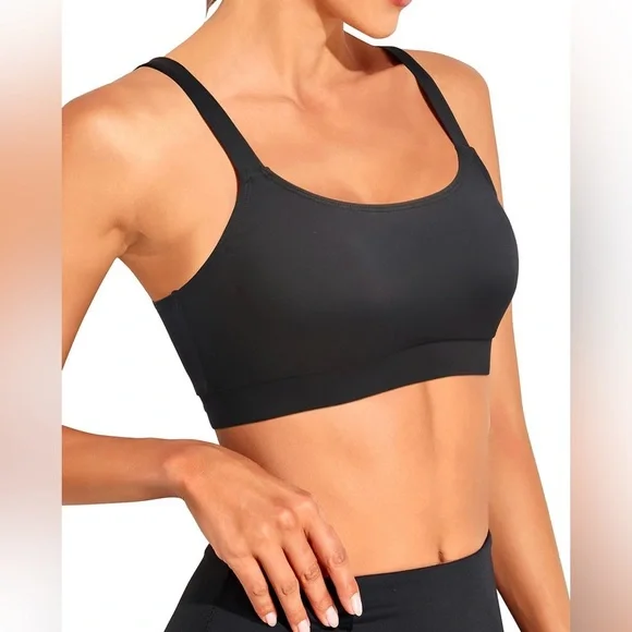 Women Sports Bra Bikini Tops Scoop Neck Bathing Suits Top - Picture 3 of 8